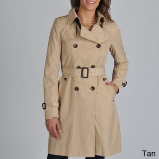 Vince Camuto Womens Belted Long Raincoat