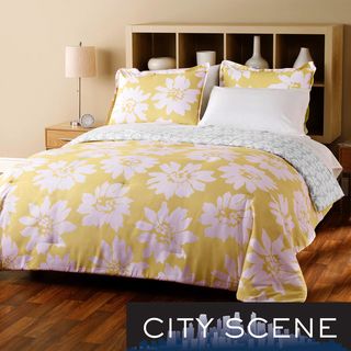 City Scene Modern Bloom 7 piece Reversible Bed in a Bag with Sheet Set