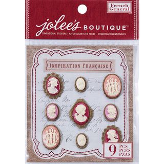 French General Dimensional Stickers 9/Pkg Layered Cameos