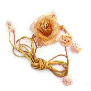 Crystalmood Handmade Gold Blooming Rose Rosebud Belt Girls