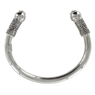 Sunstone Sterling Silver Bali Endless Filigree Cuff Bracelet