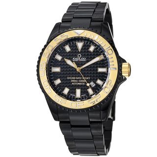 Kadloo Mens Ocean Sport Black Dial Black Steel Automatic Watch