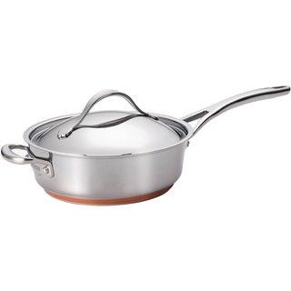 Anolon Nouvelle Copper Stainless Steel 3 quart Covered Saute Pan