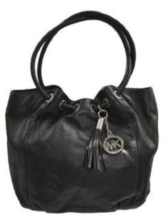 Michael Kors Black Leather MD Ring Tote Handbag Bag Purse
