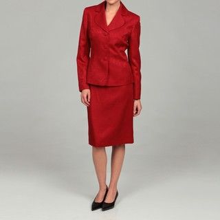 Le Suit Womens Ruby Paisley Jacquard 2 piece Skirt Suit
