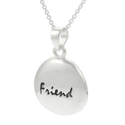 Tressa Sterling Silver Engraved Friend Charm Necklace
