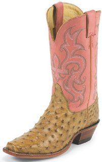 Inch Antique Tan Vintage Full Quill Ostrich Boot Style JL2697 Shoes