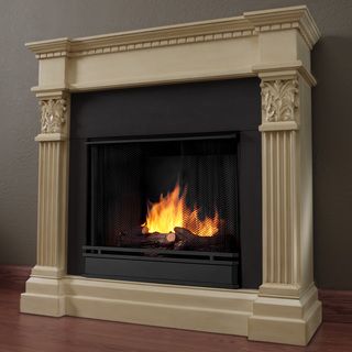 Real Flame Gabrielle Ant White Vent less Gel Fireplace