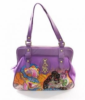 Christian Audigier Life Kills Purse Handbag Purple Ed