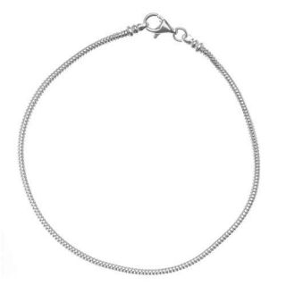 Sterling Silver 7.5 inch Charm Bracelets (2 mm) (Pack of 2