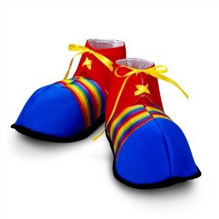 Jumbo Clown Shoes Rainbow Stripes Halloween Costume: Shoes