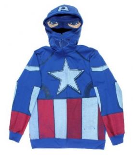 Captain America Distressed Boys Costume Hoodie, Large