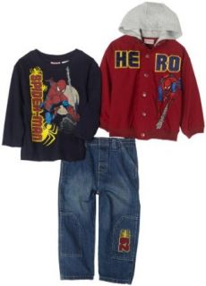 Spiderman Boys 2 7 3 Piece Pant Set,Red,2T: Clothing
