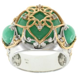 Michael Valitutti Two tone Green Jade and White Sapphire Ring Today $