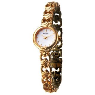 Bulova Womens Bracelet Goldplated Stainless Steel Quartz Watch