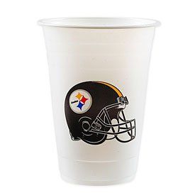 NFL Pittsburgh Steelers Disposable Plastic Cups, Pack of