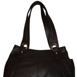 Womens Tignanello Purse Leather Handbag Round It Up Shopper Brown