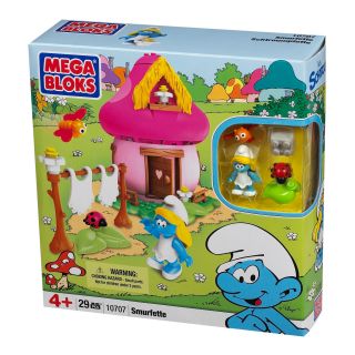 Mega Bloks Smurfs Village Smurfette Mushroom House Play Set Today $13