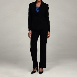Kasper Womens Black/ Sapphire 2 piece Pant Suit