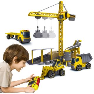 Silverlit Deluxe Construction Set Includes 3 RC Vehicles and RC Crane