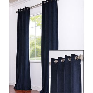 Grommet Moroccan Blue Velvet 120 Inch Curtain Panel
