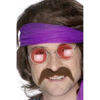 Marron 70´s   Moustache homme de couleur marron, typique années 70