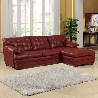Lucian Red Leather Sectional