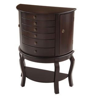 Bianco Collection Oyster Bay Half Round Espresso Jewelry Armoire