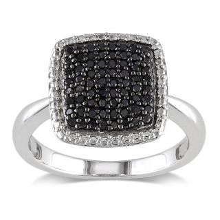 Sterling Silver, Black Diamond Rings: Buy Engagement
