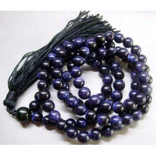 108 Blue Sandstone Beads Tibet Buddhist Prayer Necklace