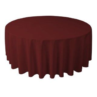 108 in. Round Polyester Tablecloth Burgundy Home