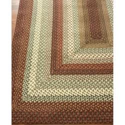 Handmade Alexa Cotton Fabric Braided Burgundy Lodge Rug (36 x 56