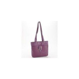 DMargeaux Leather Pebble Tote in Purple 