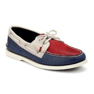 Sperry Mens A/O 2 Eye Shoes Red/Cement/Dark Blue