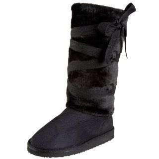  Wild Diva Womens Melody 116 Faux Fur Boot,Black BKVS,6 M US Shoes