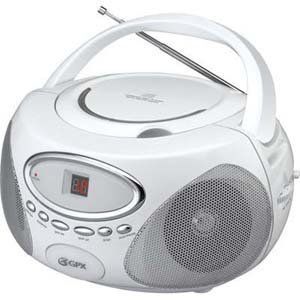 GPX CD BOOMBOX WITH AM/FM RADIO BC118W (WHITE): MP3