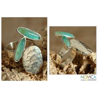 Silver Shining River Opal Ring (Peru)