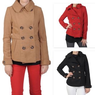 Journee Collecion Juniors Double Breasted Wool Peacoat