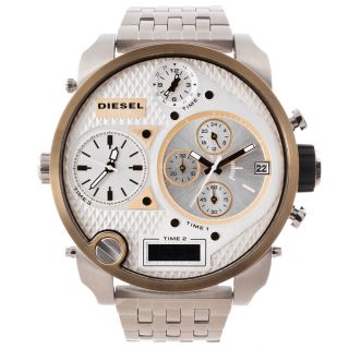 Diesel Mens Oversized Silver Dial Time Zone Watch Today $314.99