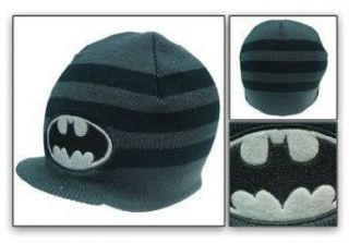 Batman Bat Symbol Gray and Black Stripes Visor Billed