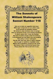 10cm) Art Greetings Card Shakespeare Sonnet Number 118: Home & Kitchen