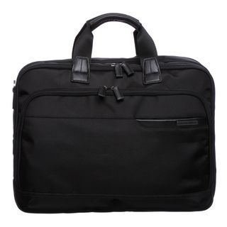 Johnston & Murphy Dividends Black Deluxe Expandable Briefcase
