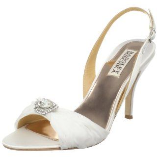  Badgley Mischka Womens Oma Slingback Sandal, White, 10 M US Shoes