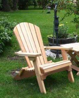 Folding Cedar Adirondack Chair, Amish Crafted Patio, Lawn