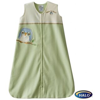 Halo SleepSack Lime Owl Cotton Wearable Blanket