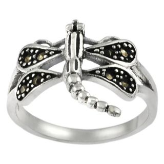Tressa Sterling Silver Created Marcasite Dragonfly Ring