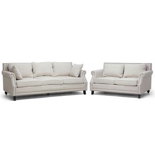 Mckenna 2 piece Beige Linen Modern Sofa Set
