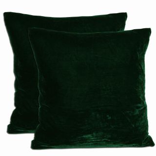 Green Velvet Throw Pillows (Set of 2)