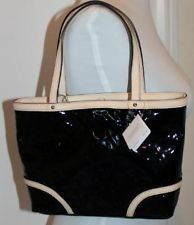 Black Peyton Embossed Patent Tote Leather Small Top handle Bag Shoes