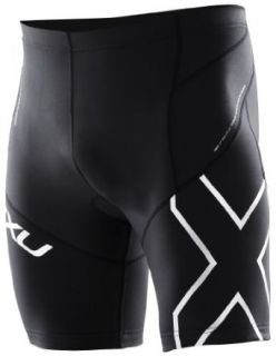 2XU Mens Compression Tri Shorts, Black/Black, X Large